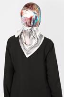 Tesettür giyim GÜMÜŞ ALVİNA DİJİTAL SURA EŞARP T 8120