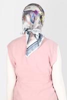 Tesettür giyim GRİ ALVİNA DİJİTAL SURA EŞARP T 8120