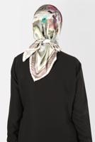 Tesettür giyim YEŞİL ALVİNA DİJİTAL SURA EŞARP T 8120