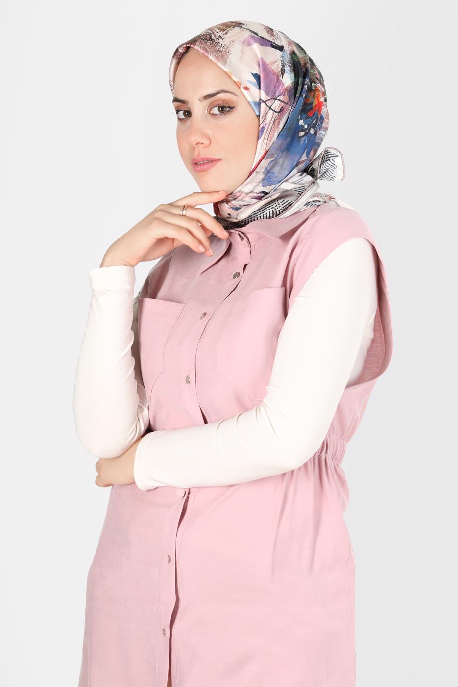 Tesettür giyim VİZON ALVİNA DİJİTAL SURA EŞARP T 8120