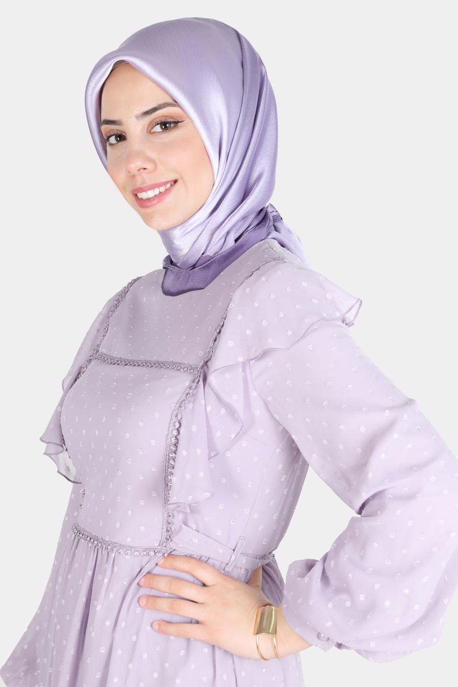 Tesettür giyim MOR ALVİNA JANJANLI DEGRADE EŞARP 8121 