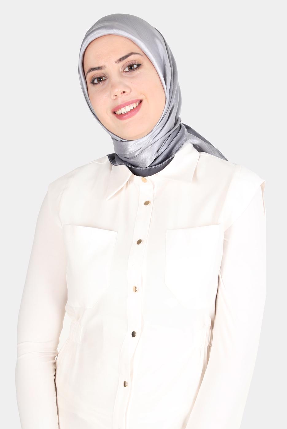 Tesettür giyim GÜMÜŞ ALVİNA JANJANLI DEGRADE EŞARP 8121 