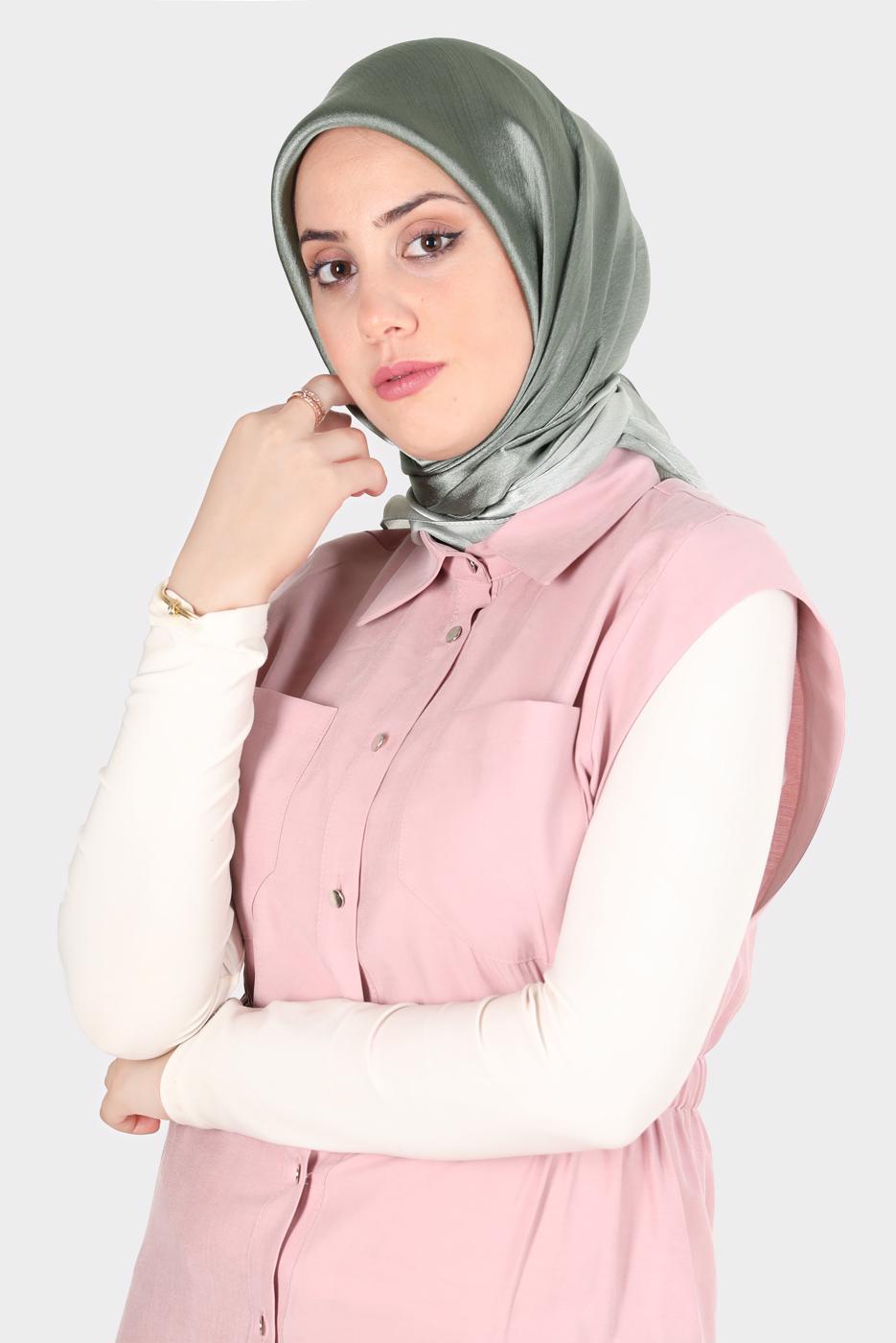 Tesettür giyim HAKİ ALVİNA JANJANLI DEGRADE EŞARP 8121 