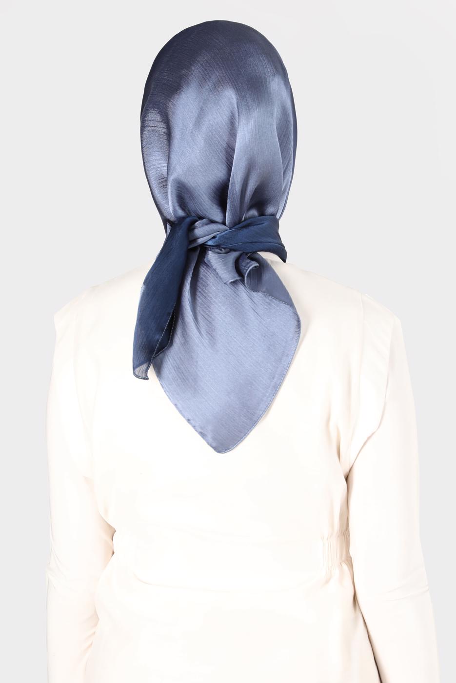 Tesettür giyim LACİVERT ALVİNA JANJANLI DEGRADE EŞARP 8121 