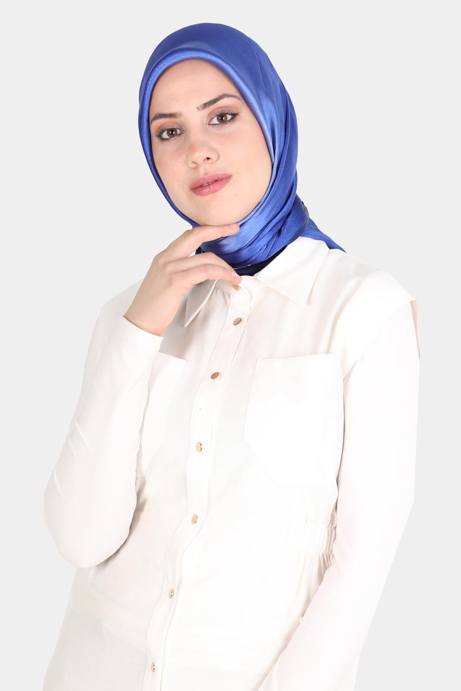 Tesettür giyim LACİVERT ALVİNA JANJANLI DEGRADE EŞARP 8121 