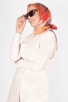 Tesettür giyim TURUNCU ALVİNA DİJİTAL SURA EŞARP T 8122