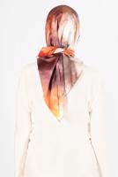 Tesettür giyim TURUNCU ALVİNA DİJİTAL SURA EŞARP T 8122