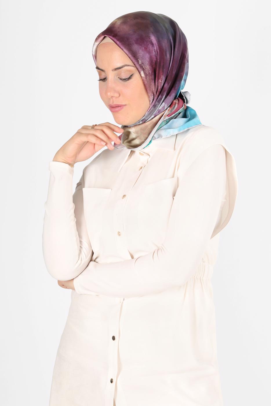 Vêtements hijab ARGENT ÉCHARPE ALVİNA T 8122