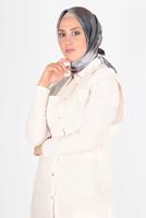 Tesettür giyim GRİ ALVİNA DİJİTAL SURA EŞARP T 8122