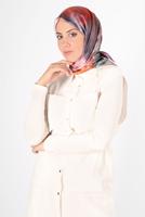 Tesettür giyim PUDRA ALVİNA DİJİTAL SURA EŞARP T 8122
