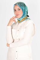 Tesettür giyim YEŞİL ALVİNA DİJİTAL SURA EŞARP T 8122