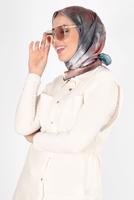 Tesettür giyim GRİ ALVİNA DİJİTAL SURA EŞARP T 8122