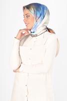 Tesettür giyim LACİVERT ALVİNA DİJİTAL SURA EŞARP T 8122