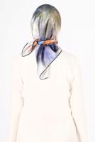 Tesettür giyim LACİVERT ALVİNA DİJİTAL SURA EŞARP T 8122