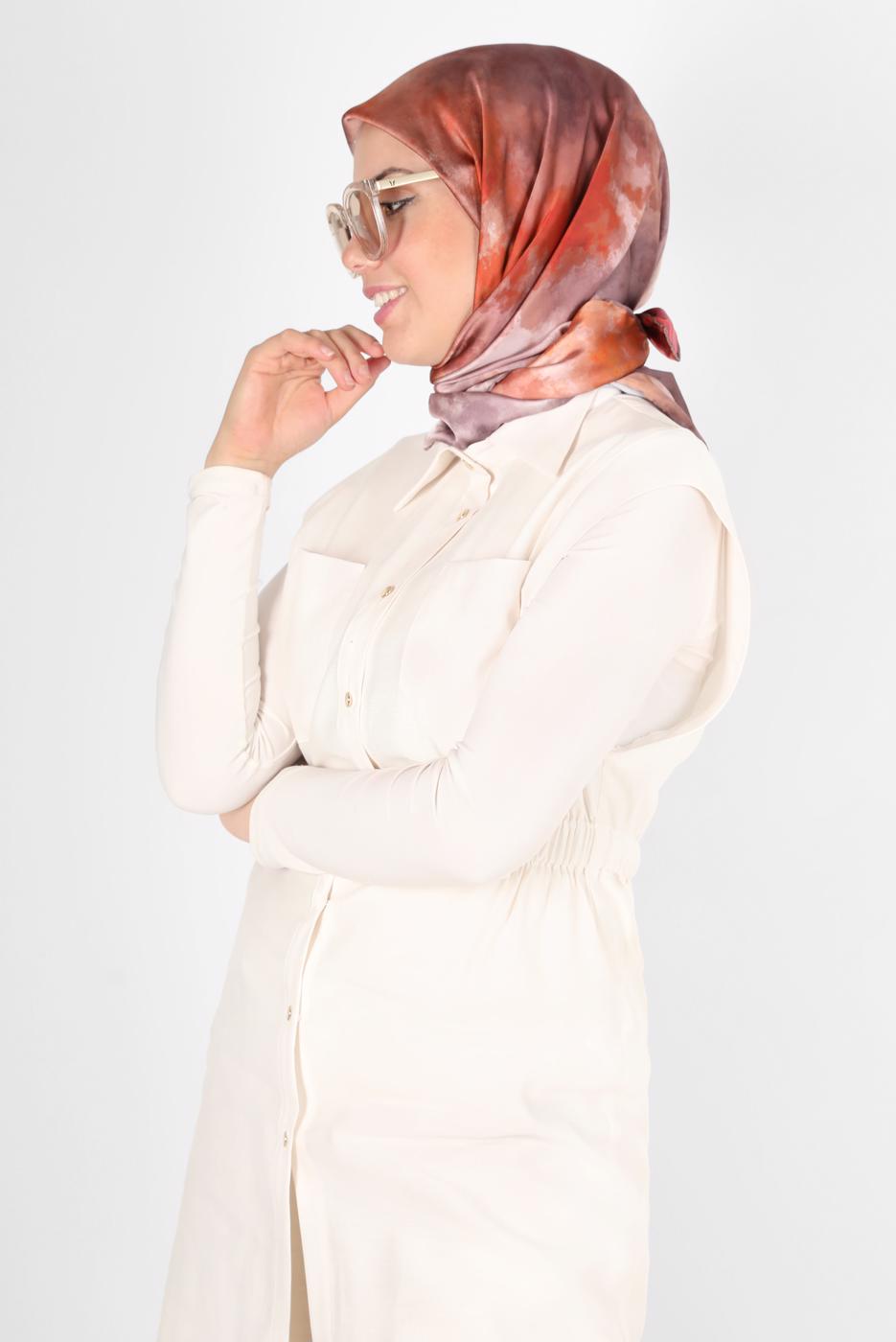 Tesettür giyim KAHVE ALVİNA DİJİTAL SURA EŞARP T 8122