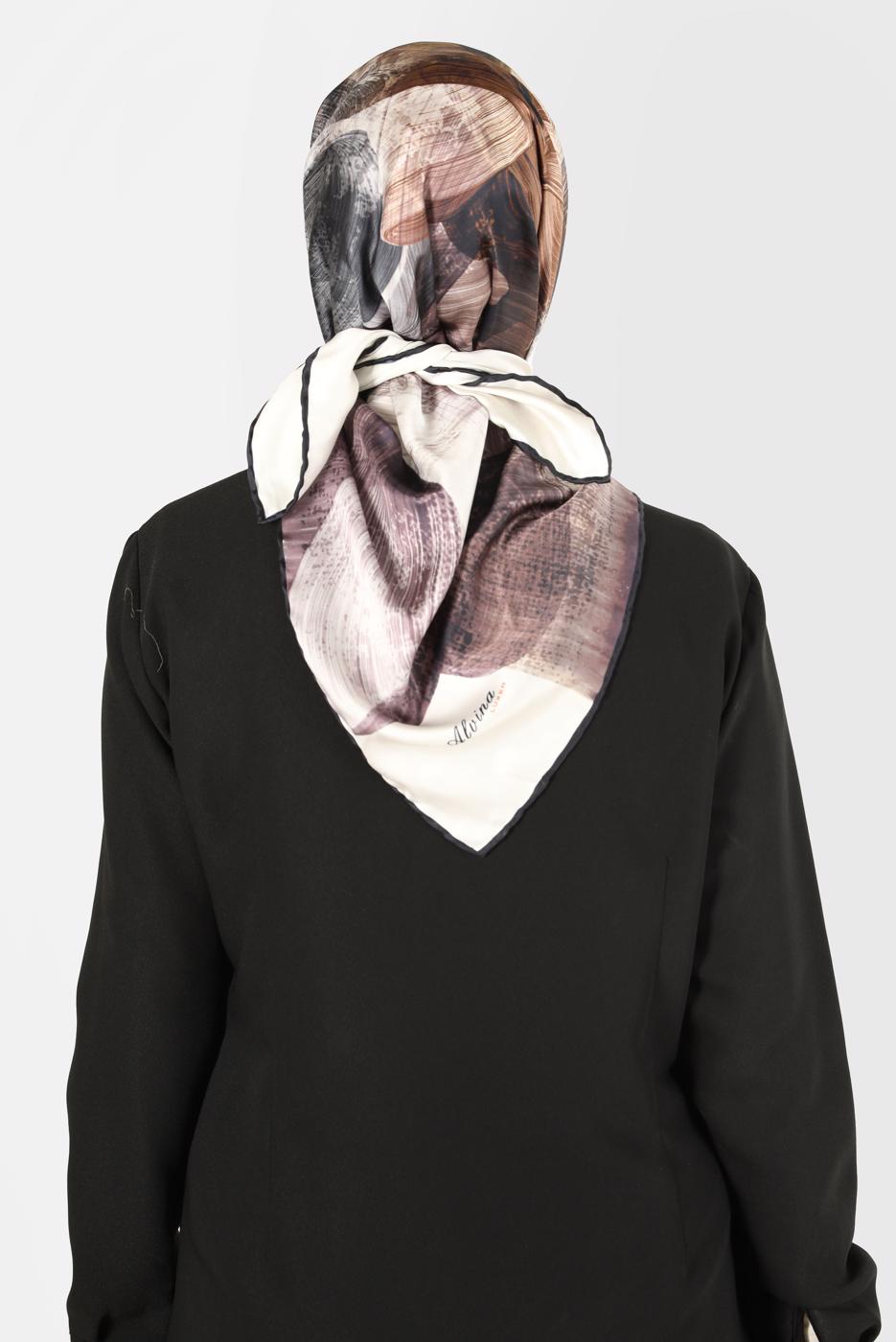 Tesettür giyim SİYAH ALVİNA DİJİTAL SURA EŞARP T 8123