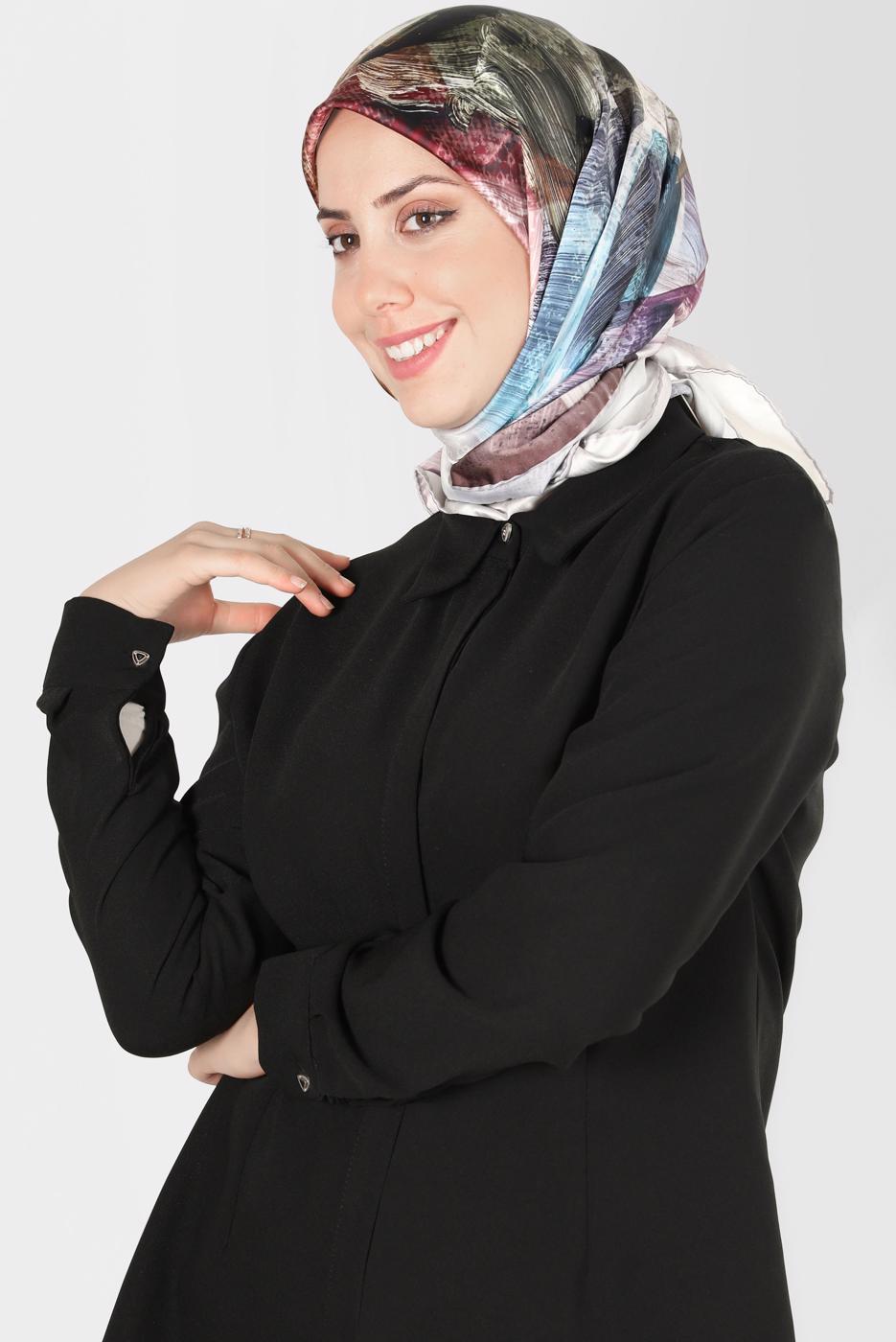 Tesettür giyim MOR ALVİNA DİJİTAL SURA EŞARP T 8123