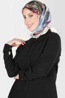 Tesettür giyim MOR ALVİNA DİJİTAL SURA EŞARP T 8123
