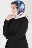Tesettür giyim LACİVERT ALVİNA DİJİTAL SURA EŞARP T 8123