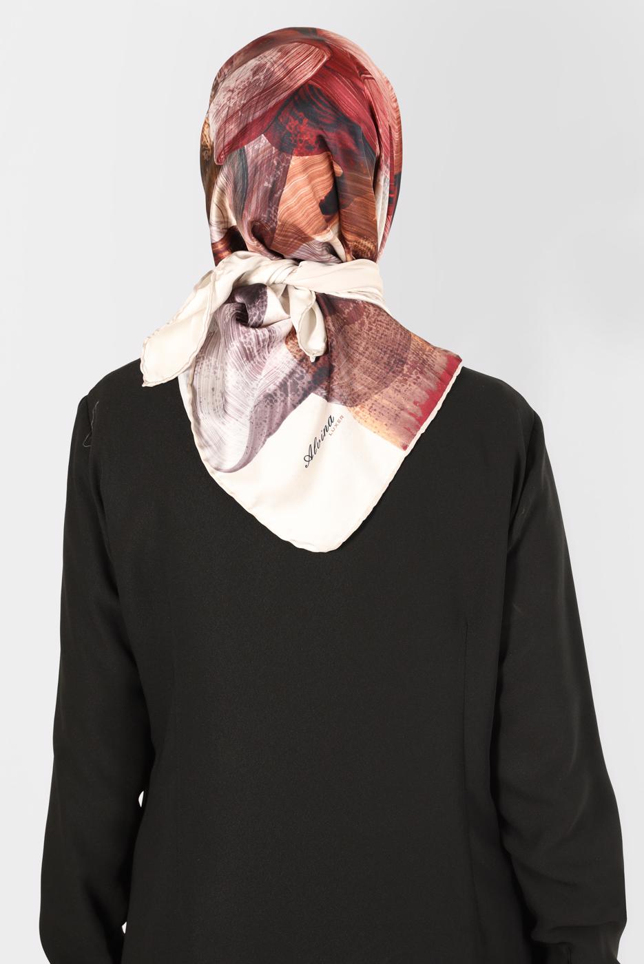 Tesettür giyim VİZON ALVİNA DİJİTAL SURA EŞARP T 8123