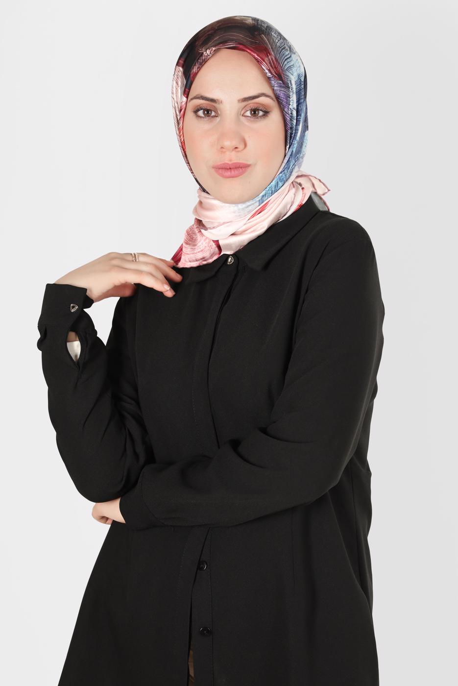 Tesettür giyim PEMBE ALVİNA DİJİTAL SURA EŞARP T 8123