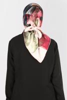 Tesettür giyim PEMBE ALVİNA DİJİTAL SURA EŞARP T 8123