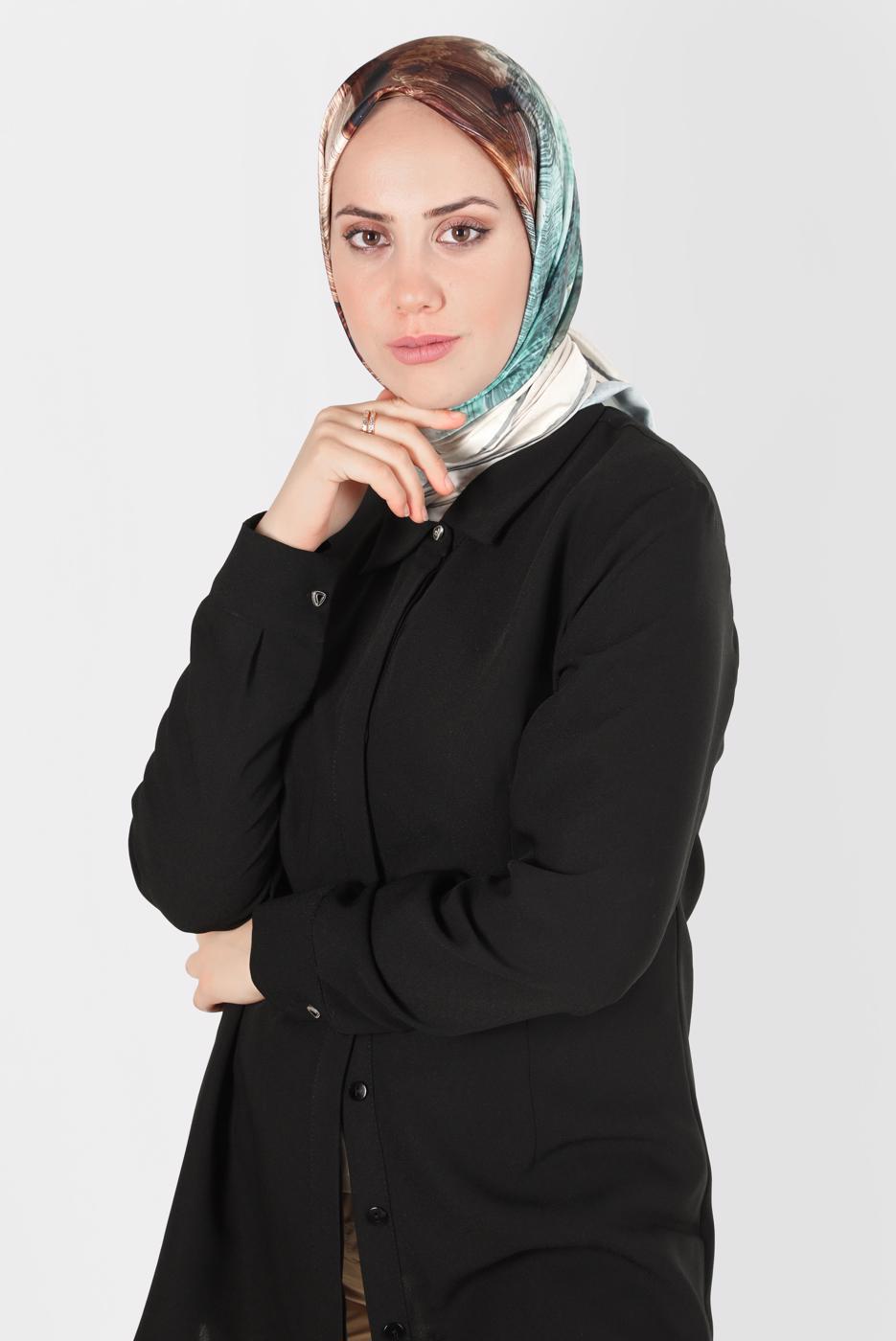 Tesettür giyim YEŞİL ALVİNA DİJİTAL SURA EŞARP T 8123