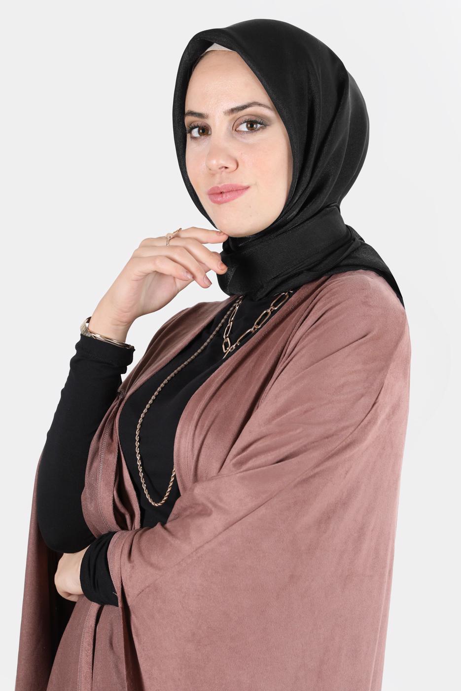 Tesettür giyim SİYAH ALVİNA PARILTI BANTLI ŞAL T 8126