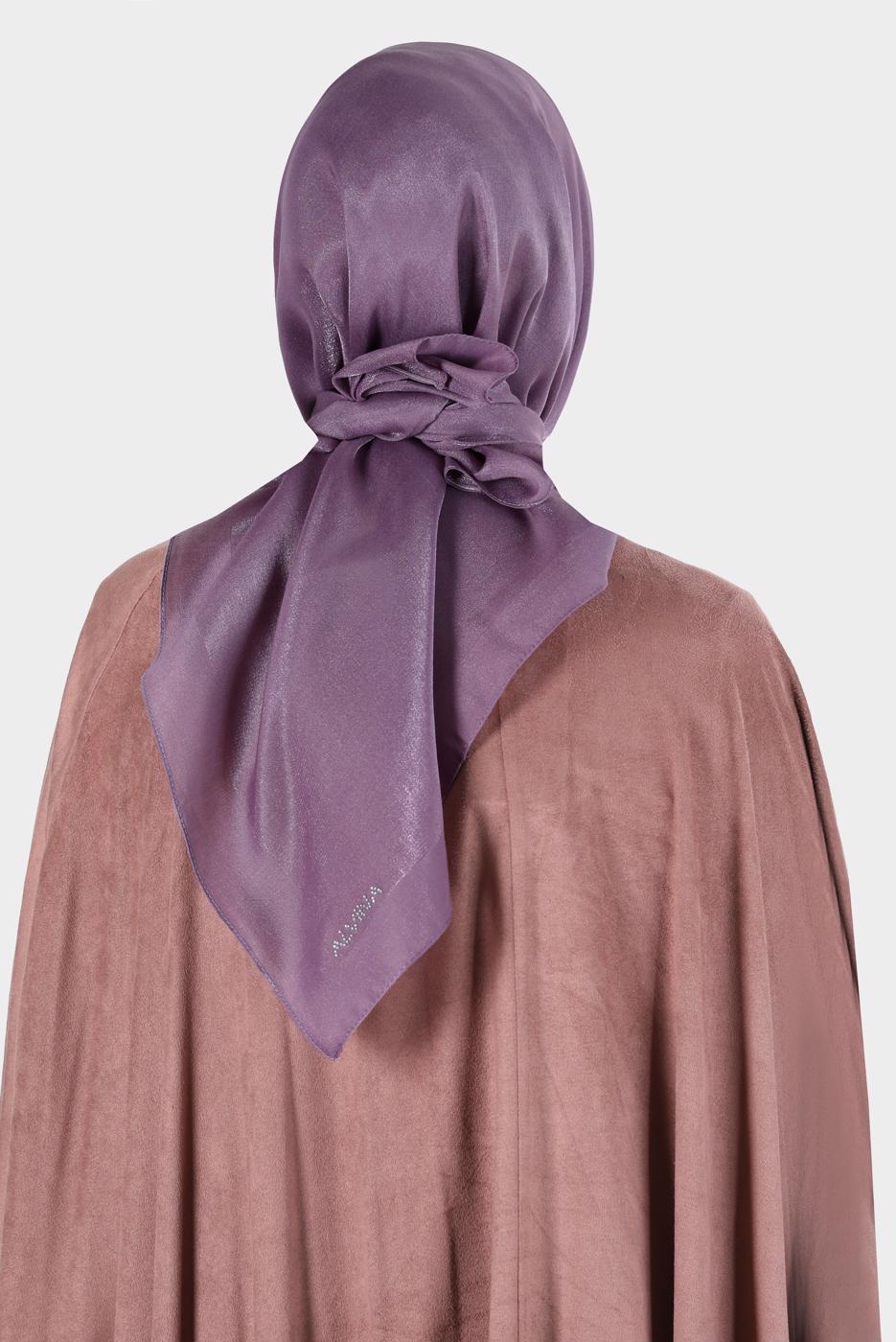 Tesettür giyim MOR ALVİNA PARILTI BANTLI ŞAL T 8126