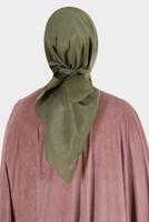 Tesettür giyim HAKİ ALVİNA PARILTI BANTLI ŞAL T 8126