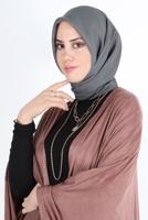 Tesettür giyim GRİ ALVİNA PARILTI BANTLI ŞAL T 8126