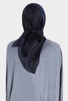 Tesettür giyim LACİVERT ALVİNA PARILTI BANTLI ŞAL T 8126