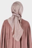 Tesettür giyim VİZON ALVİNA PARILTI BANTLI ŞAL T 8126