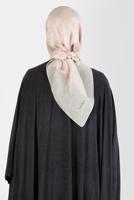 Tesettür giyim BEJ ALVİNA ÜÇİPLİK EFEKTLİ EŞARP T 8127