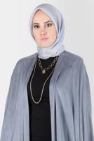 Tesettür giyim GRİ ALVİNA ÜÇİPLİK EFEKTLİ EŞARP T 8127