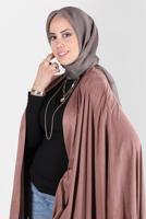 Tesettür giyim KAHVE ALVİNA ÜÇİPLİK EFEKTLİ EŞARP T 8127