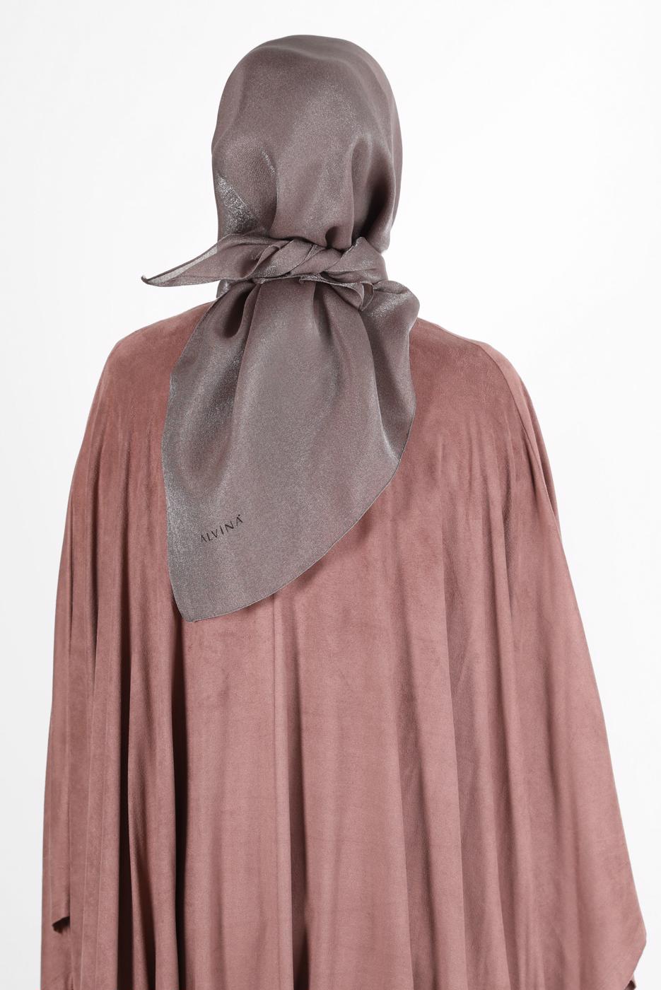 Tesettür giyim KAHVE ALVİNA ÜÇİPLİK EFEKTLİ EŞARP T 8127