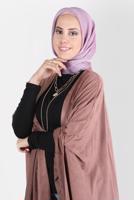 Tesettür giyim PUDRA ALVİNA ÜÇİPLİK EFEKTLİ EŞARP T 8127