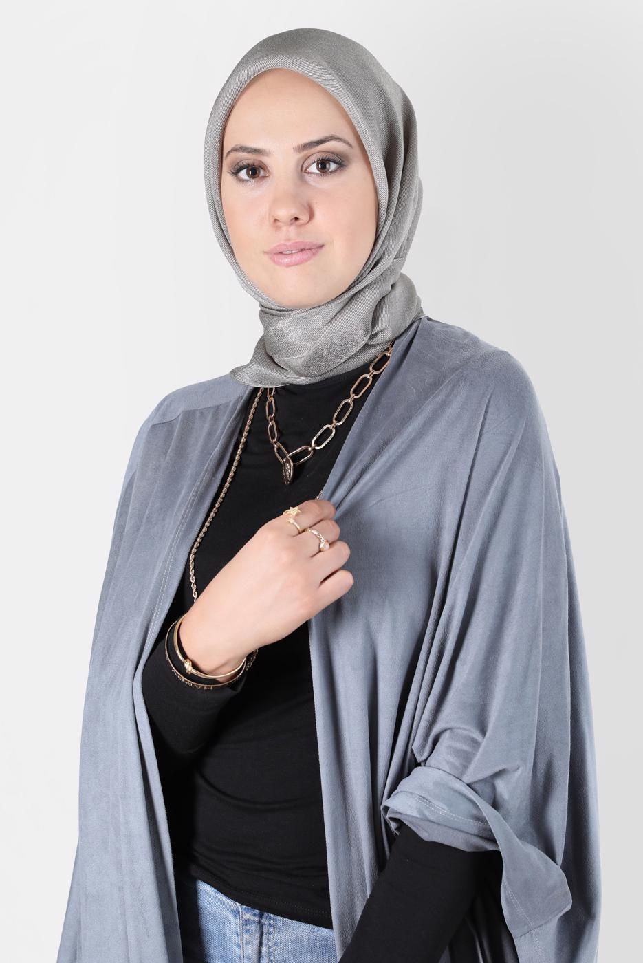 Tesettür giyim KAHVE ALVİNA ÜÇİPLİK EFEKTLİ EŞARP T 8127