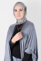 Tesettür giyim KAHVE ALVİNA ÜÇİPLİK EFEKTLİ EŞARP T 8127