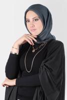 Tesettür giyim LACİVERT ALVİNA ÜÇİPLİK EFEKTLİ EŞARP T 8127