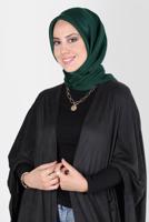 Tesettür giyim YEŞİL ALVİNA ÜÇİPLİK EFEKTLİ EŞARP T 8127