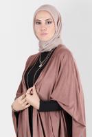 Tesettür giyim BEJ ALVİNA ÜÇİPLİK EFEKTLİ EŞARP T 8127
