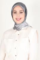 Vêtements hijab GRIS ÉCHARPE À MOTIF ALVİNA 8131