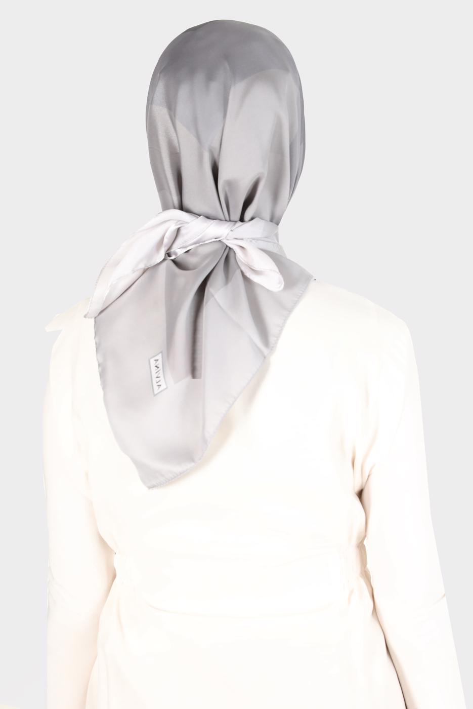 Vêtements hijab GRIS ÉCHARPE À MOTIF ALVİNA 8131