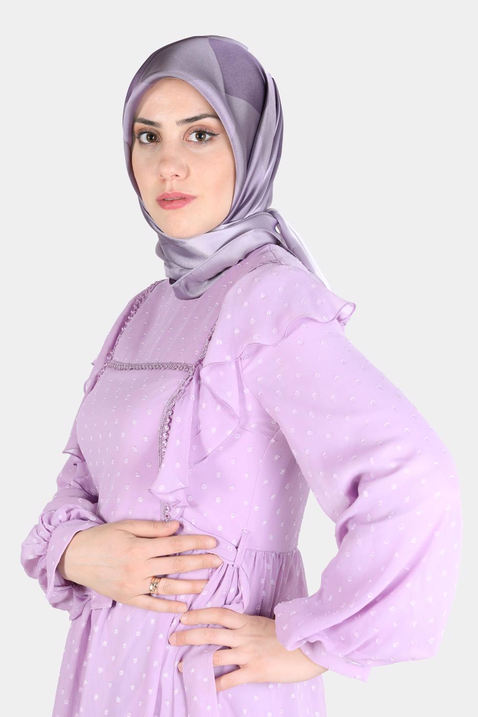 Hijab clothing PURPLE ALVİNA PATTERNED SCARF 8131 