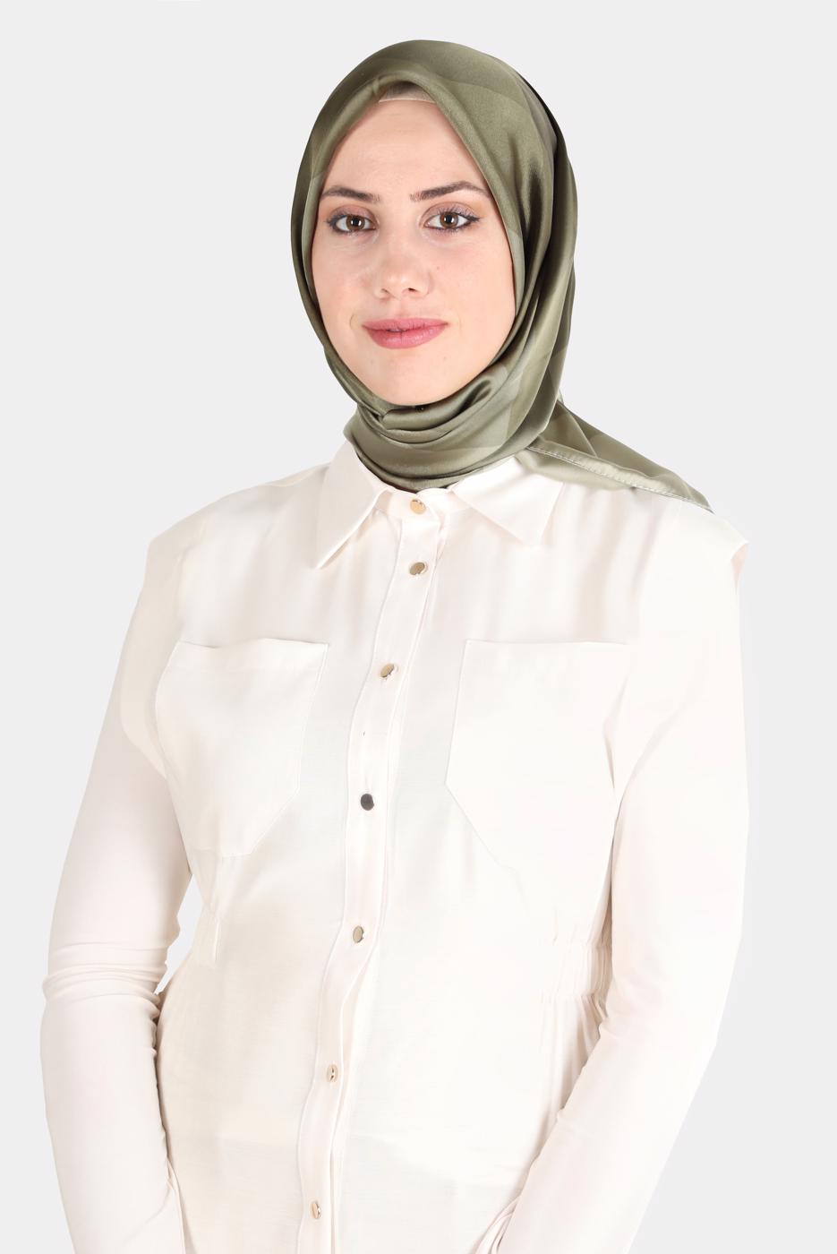 Hijab clothing KHAKI ALVİNA PATTERNED SCARF 8131 