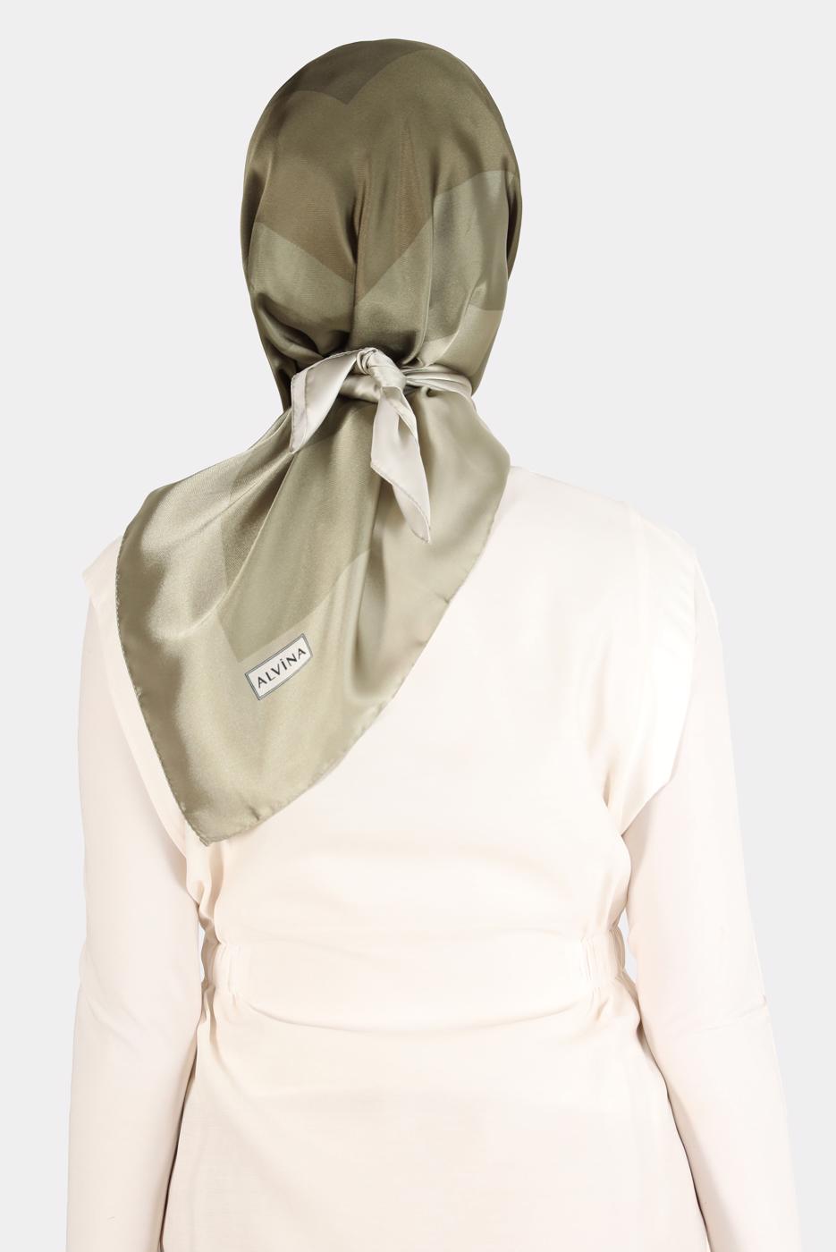 Hijab clothing KHAKI ALVİNA PATTERNED SCARF 8131 