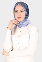 Vêtements hijab BLEU MARINE ÉCHARPE À MOTIF ALVİNA 8131
