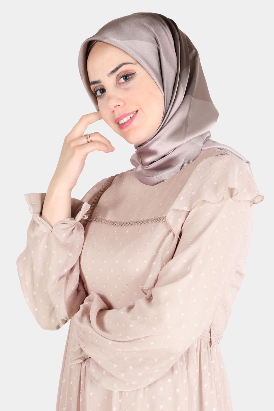 Vêtements hijab VISON ÉCHARPE À MOTIF ALVİNA 8131